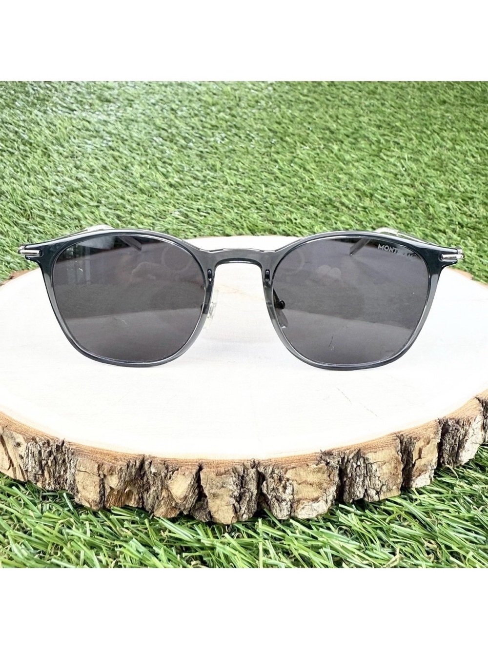 Montblanc Sunglasses Frame Gray Silver MB0098S 005 53-22-150 Italy Snow Cap Logo